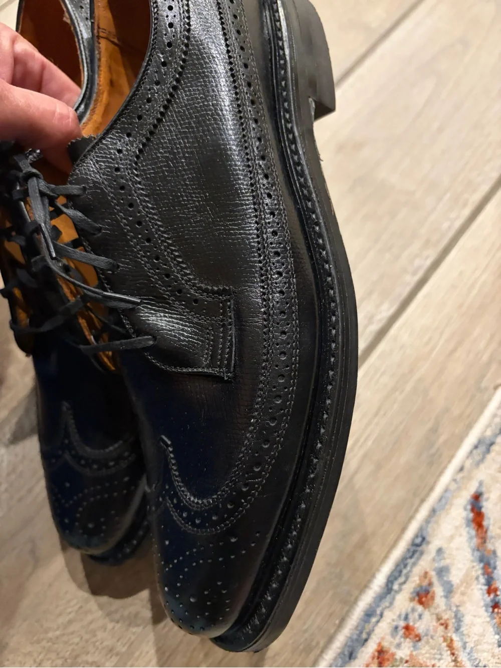 British Walkers Custom men’s wing tip Leather shoes oxfords size 9.5 B New